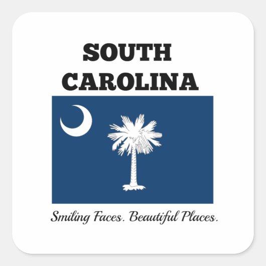 Vlag van South Carolina Vierkante Sticker (Voorkant)