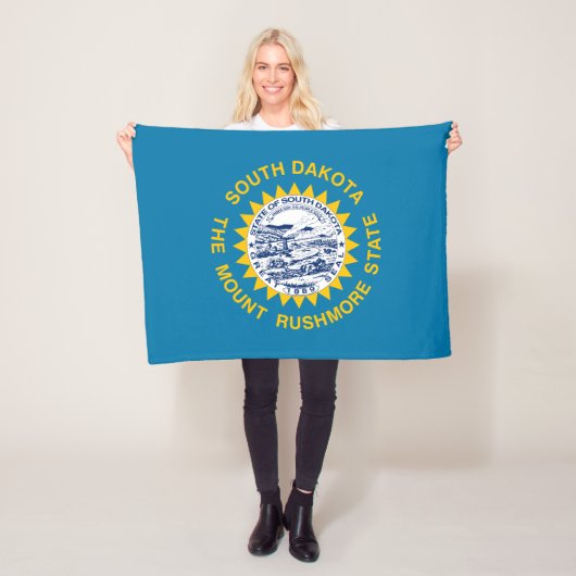 Vlag van South Dakota Fleece Deken (In situ)