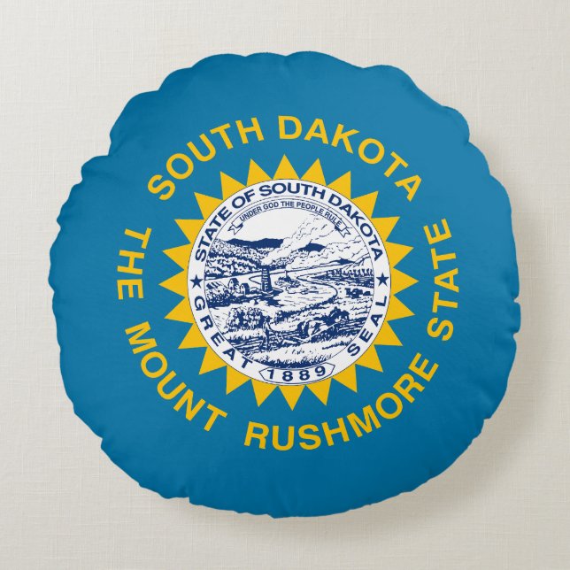 Vlag van South Dakota Rond Kussen (Voorkant)