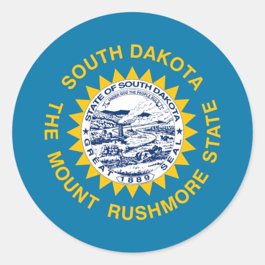 Vlag van South Dakota Ronde Sticker (Voorkant)