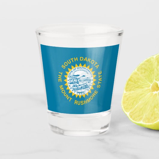 vlag van South Dakota Shot Glas (Voorkant)