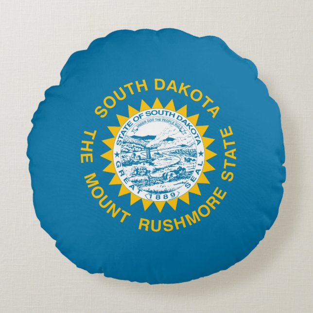 Vlag van South Dakota (VS-staat) Rond Kussen (Voorkant)