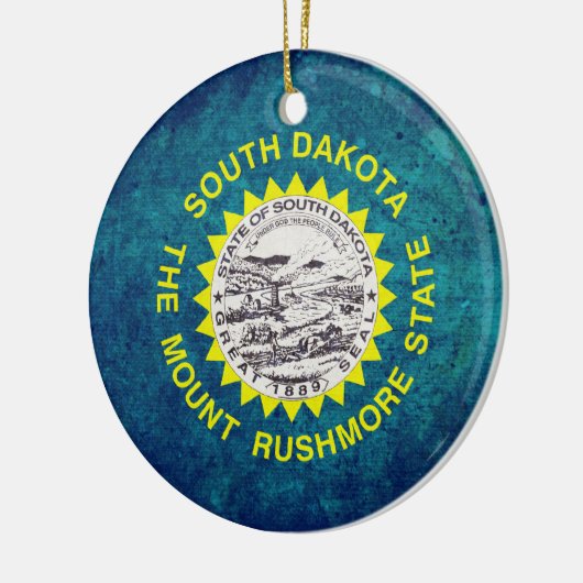 Vlag van South Dakotan Keramisch Ornament (Links)