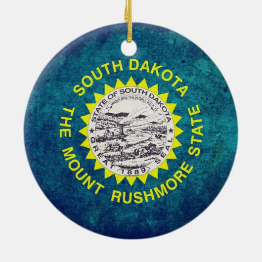 Vlag van South Dakotan Keramisch Ornament (Achterkant)