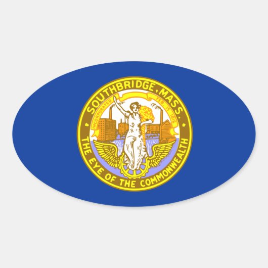 Vlag van Southbridge, Massachusetts Ovale Sticker (Voorkant)