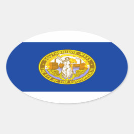 Vlag van Southbridge, Massachusetts Ovale Sticker