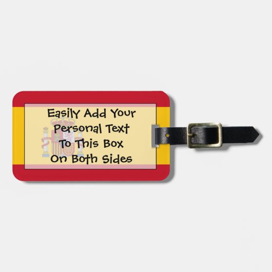 Vlag van Spaans Easy ID Personal Bagagelabel (Voorkant horizontaal)