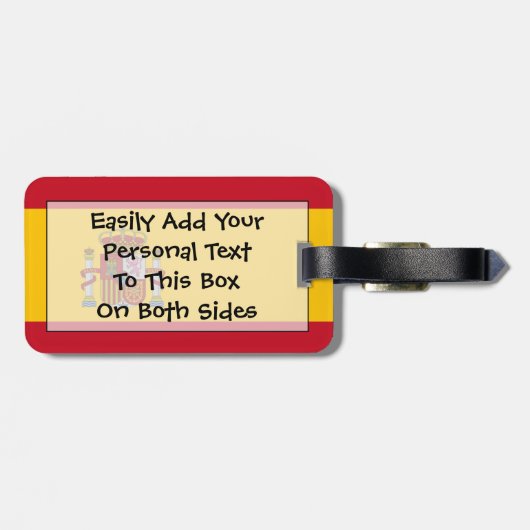 Vlag van Spaans Easy ID Personal Bagagelabel (Achterkant horizontaal)