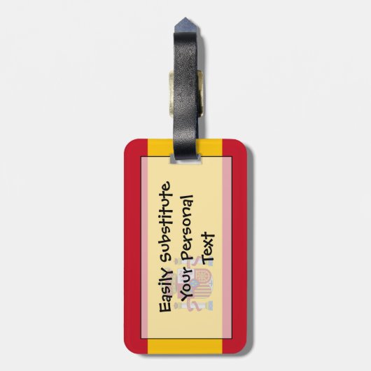 Vlag van Spaans Easy ID Personal Bagagelabel (Achterkant verticaal)