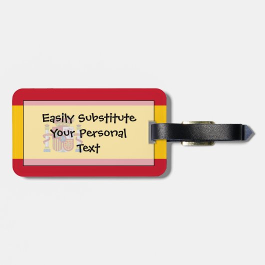 Vlag van Spaans Easy ID Personal Bagagelabel (Achterkant horizontaal)