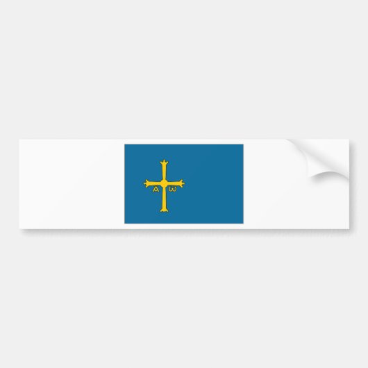 vlag van Spanje Asturias Bumpersticker (Voorkant)