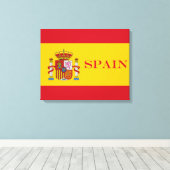 vlag van Spanje - Bandera de Espana Canvas Afdruk (Insitu (Houten vloer))