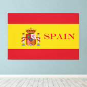 vlag van Spanje - Bandera de Espana Canvas Afdruk (Insitu (Houten vloer))
