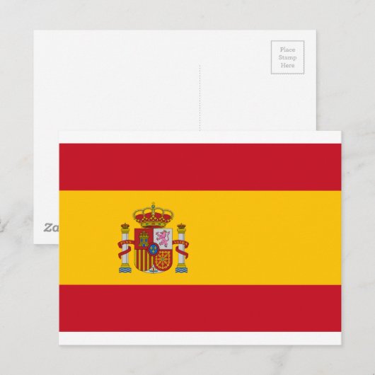 Vlag van Spanje - Bandera de España - Spaanse vlag Briefkaart (Voorkant / Achterkant)