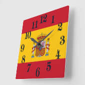 vlag van Spanje - Bandera de Espana Vierkante Klok (Hoek)