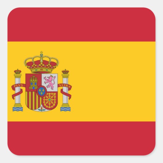 vlag van Spanje - Bandera de Espana Vierkante Sticker (Voorkant)