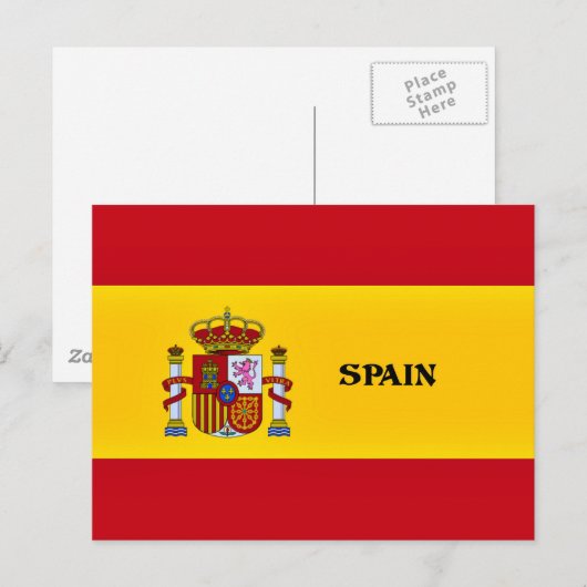 Vlag van Spanje Briefkaart (Voorkant / Achterkant)