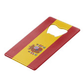 Vlag van Spanje Creditkaart Flessenopener (Voorkant Gekanteld)