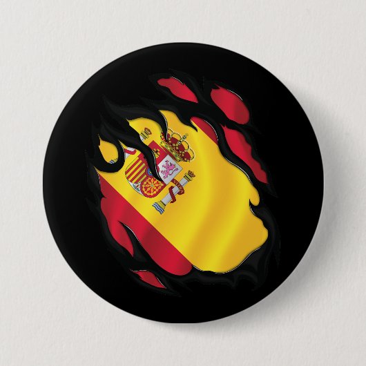 Vlag van Spanje Gescheurd Ronde Button 7,6 Cm (Voorkant)