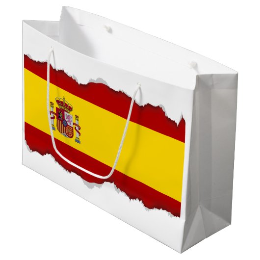 Vlag van Spanje Groot Cadeauzakje (Voorkant Gekanteld)