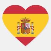 vlag van spanje hart sticker (Voorkant)