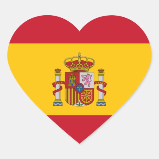 vlag van spanje hart sticker (Voorkant)