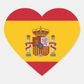 Vlag van Spanje Hart Sticker (Voorkant)