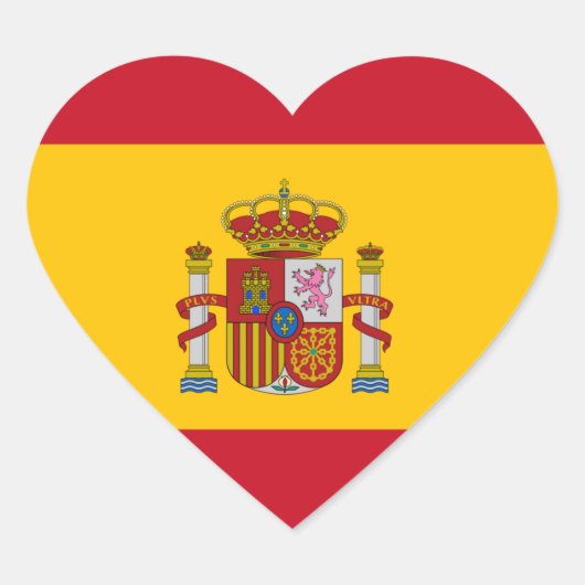 Vlag van Spanje Hart Sticker (Voorkant)
