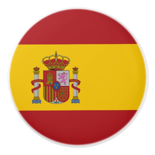 Vlag van Spanje Keramische Knop (Voorkant)