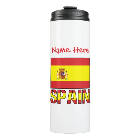 Vlag van Spanje Persoonlijk  Thermosbeker (Voorkant)