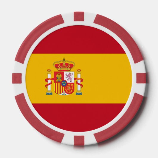 vlag van Spanje Poker Chips (Voorkant)