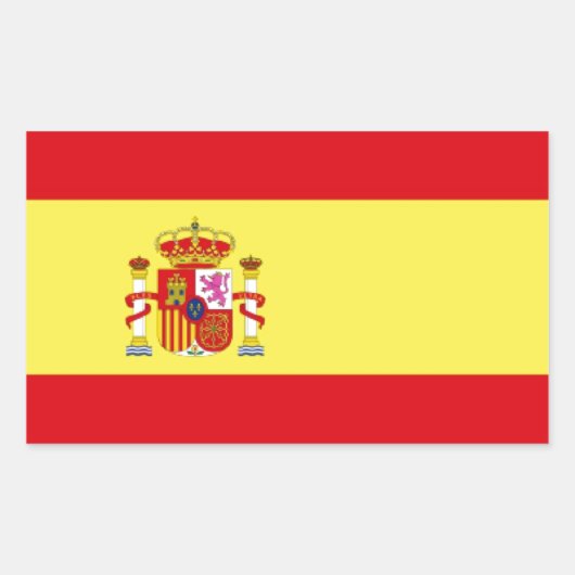Vlag van Spanje Rechthoekige Sticker (Voorkant)