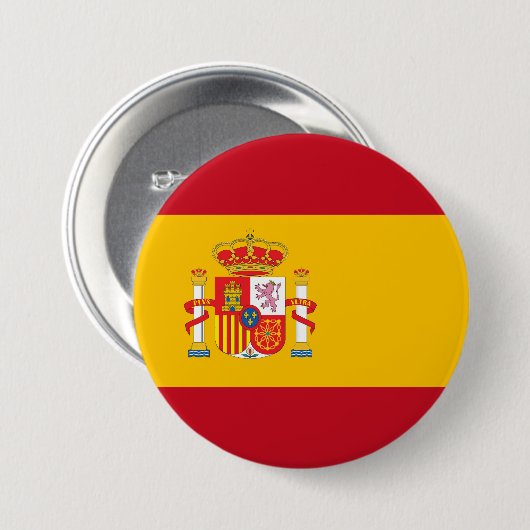 vlag van Spanje Ronde Button 7,6 Cm (Voorkant /achterkant)