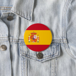 vlag van Spanje Ronde Button 7,6 Cm