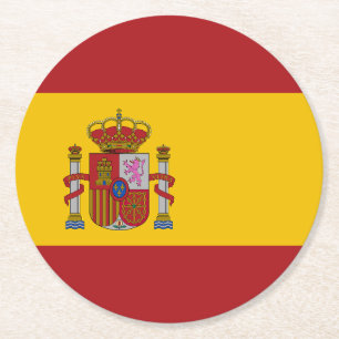 Vlag van Spanje Ronde Kartonnen Onderzetter
