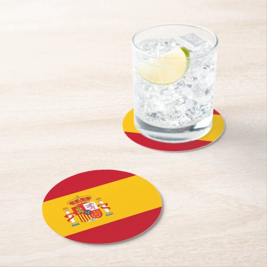 vlag van Spanje Ronde Kartonnen Onderzetter (Insitu)