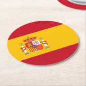 vlag van Spanje Ronde Kartonnen Onderzetter (Gebogen)