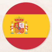 vlag van Spanje Ronde Kartonnen Onderzetter (Voorkant)