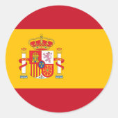 vlag van Spanje Ronde Sticker (Voorkant)