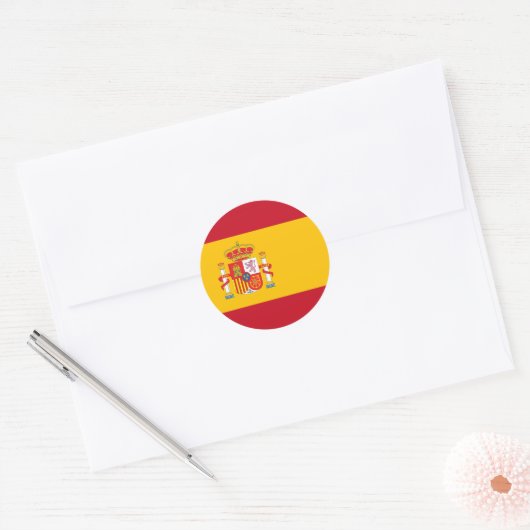 vlag van Spanje Ronde Sticker (Envelop)