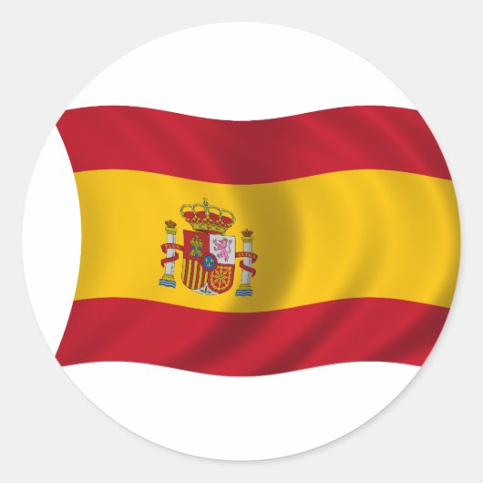 Vlag van Spanje Ronde Sticker (Voorkant)