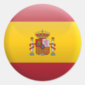 Vlag van Spanje Ronde Sticker (Voorkant)