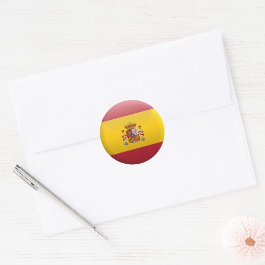 Vlag van Spanje Ronde Sticker (Envelop)