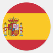 Vlag van Spanje Ronde Sticker (Voorkant)