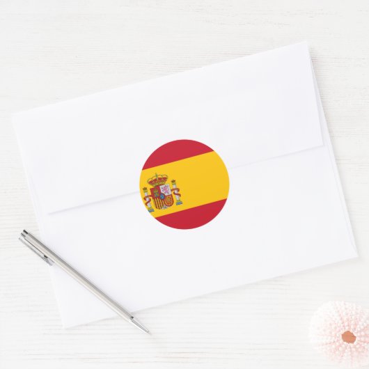 Vlag van Spanje Ronde Sticker (Envelop)
