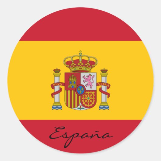 vlag van spanje ronde sticker (Voorkant)