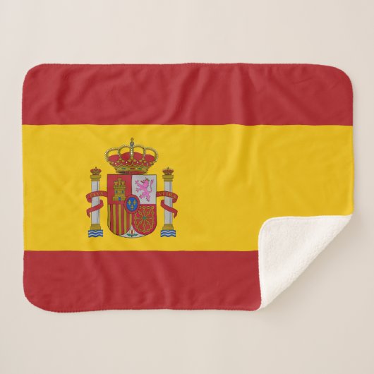 Vlag van Spanje Sherpa Deken (Voorkant (horizontaal))