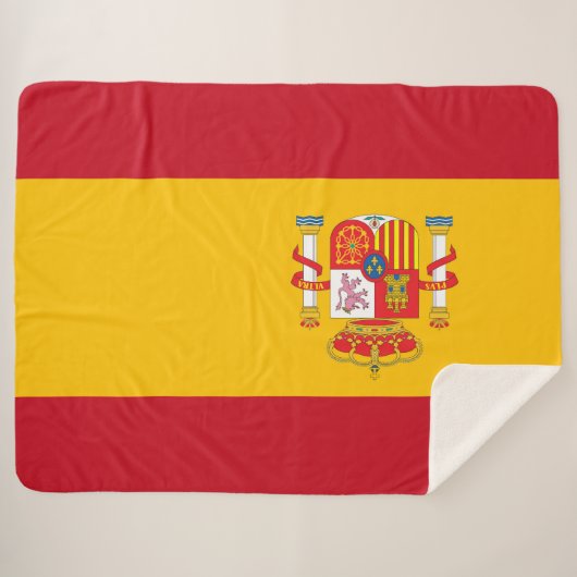 vlag van Spanje Sherpa Deken (Voorkant (horizontaal))