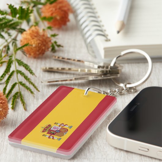 Vlag van Spanje Sleutelhanger (Voorkant Rechts)