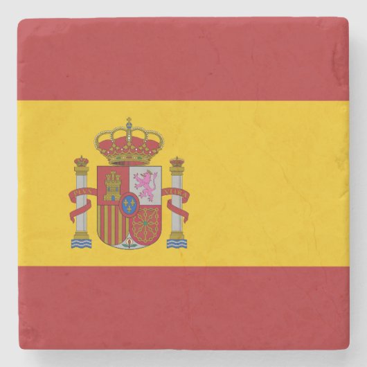 Vlag van Spanje Stenen Onderzetter (Voorkant)